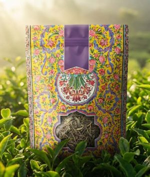 بسته‌بندی چای ممتاز گیلان ۵۰۰ گرمی در مزرعه چای لاهیجان